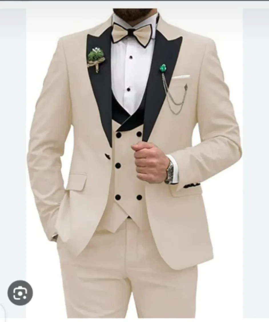 Afbeelding van Elegante Driedelige Herenpak voor Bruidegom en Beste Man – Casual Zakelijk Kostuum voor Bruidsbanket en Formele Gelegenheden