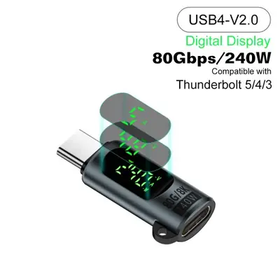 Image de Adaptateur USB4 80Gbps Type-C à Type-C - 8K, 240W, Thunderbolt 3/4/5