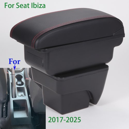 Image of Universal Car Armrest Storage Box for SEAT Ibiza, Arona, and 6L/6J Models (2017-2025) – Premium Interior Retrofit Accessory with Built-In Cup Holder and Organizer