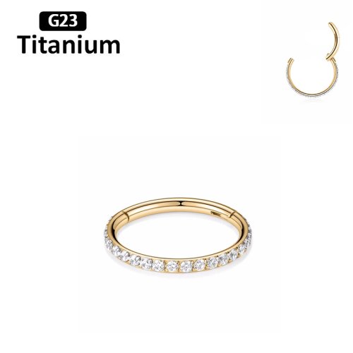 Immagine di ASTM f136 Titanio Piercing Incernierato Segmento Setto Cerchio Naso Anelli Clicker Orecchio Cartilag...