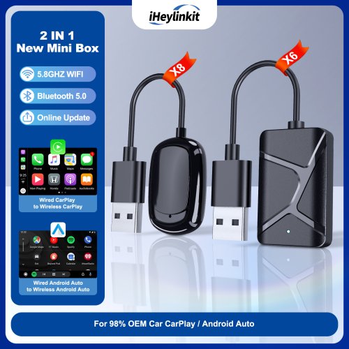 Afbeelding van Draadloze CarPlay & Android Auto Adapter - Plug & Play voor Auto