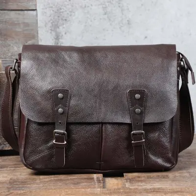 Image de Sac Bandoulière Homme Cuir Véritable - Style Décontracté & Élégant