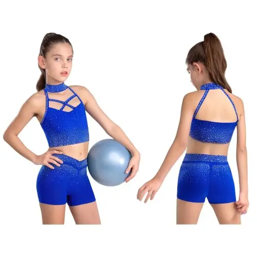 Image de Tenue de Danse Élégante pour Filles - Haut Strass + Short