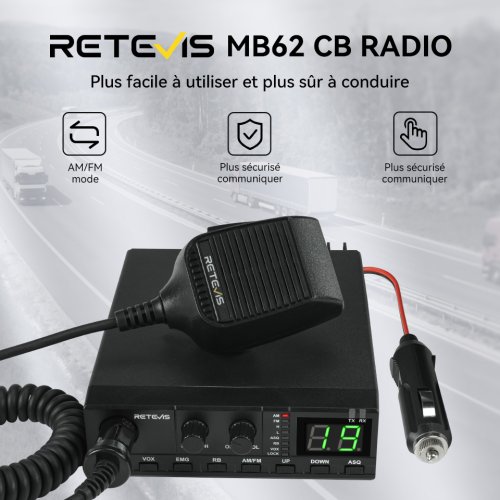Bild von RETEVIS MB62 CB-Funkgerät – Langstrecken-Kommunikation für LKW und Auto