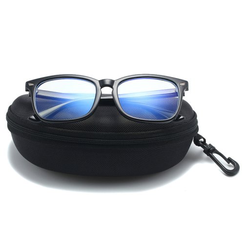 Immagine di Custodia Rigida Portatile con Cerniera e Moschettone per Occhiali da Sole – Scatola Protettiva per Viaggio, Accessorio Elegante e Pratico per Occhiali