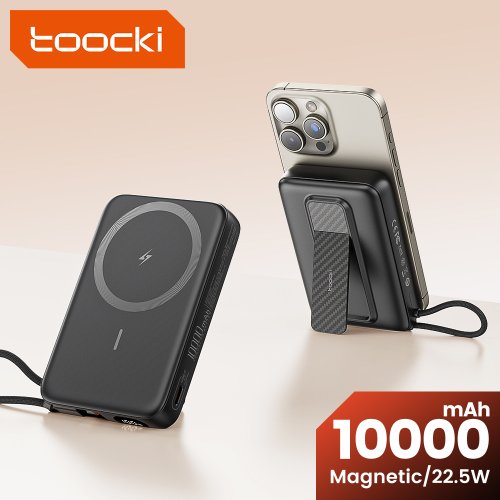 Image of Toocki PD20W Magnetic Power Bank 10000mAh Portable Fast Charge Wireless Charging 22.5W External Battery Charger for iPhone and Android Devices