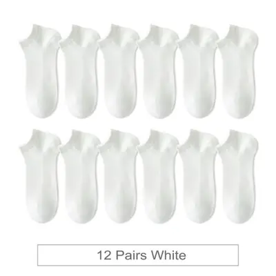 Image de Chaussettes Courtes Femme - 12 Paires Colorées en Coton Respirant