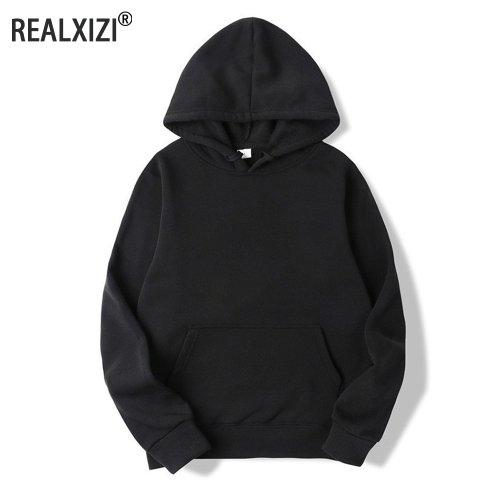Bild von Männer Hoodies Frauen Pullover Frühling Herbst Casual Hoodie Sweatshirts Einfarbig Hoodies Oversize Schwarz Sweatshirt Für Männer