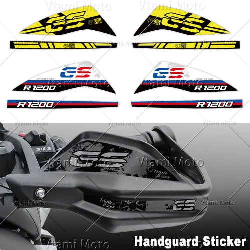 Image de Autocollants Protection Main Moto - Style GS Triple Noir