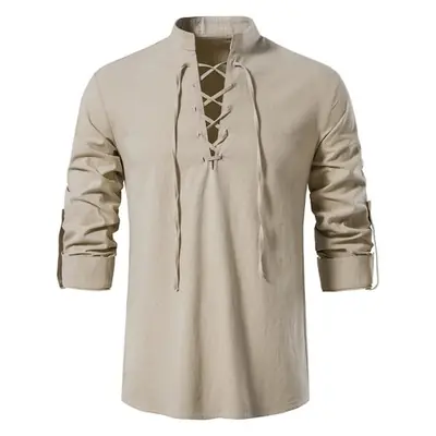 Image de Chemise Homme Coton Lin - Style Vintage Décontracté