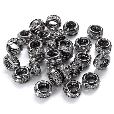 Image de Perles Strass Rondes Or & Argent - Lot 10 à 30 Pièces