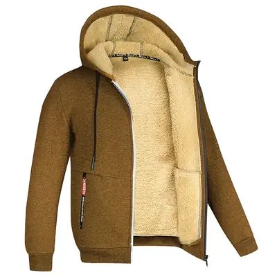Image de Hoodie Homme Hiver Ultra Chaud - Polaire Agneau & Coupe Vent