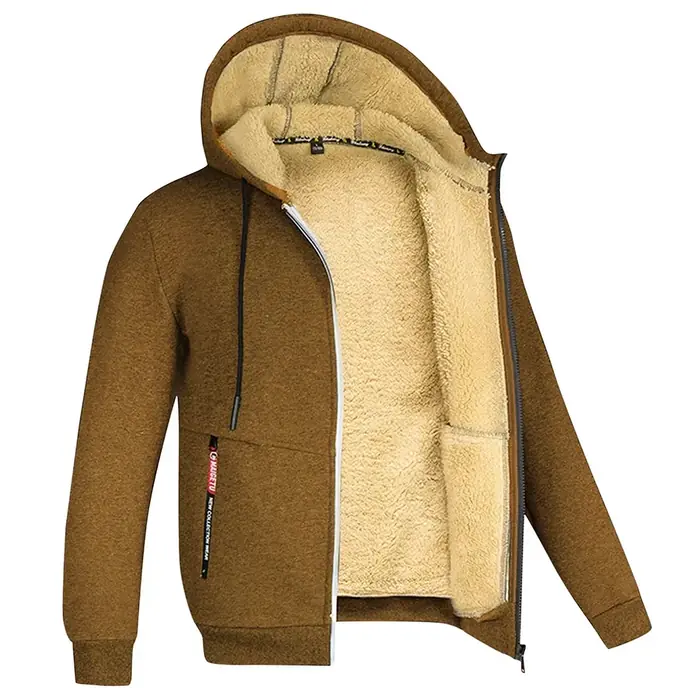 Image de Hoodie Homme Hiver Ultra Chaud - Polaire Agneau & Coupe Vent