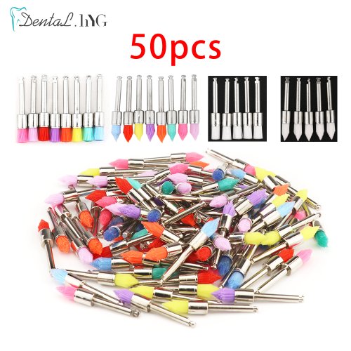 Imagen de Pulidores Dentales de Profilaxis con Pestillo de Nailon Pequeño, Plano y Afilado – Juego de 50 Unidades para Cuidado Dental Profesional en Laboratorio