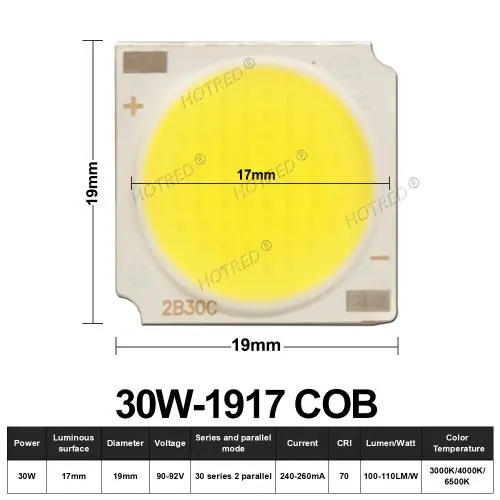 30W 19-17mm COB