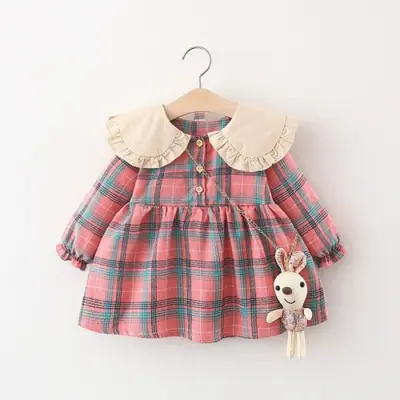 Image de Robe Princesse à Carreaux pour Bébé Fille