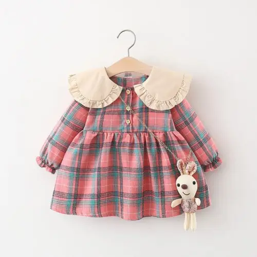 Image de Robe Princesse à Carreaux pour Bébé Fille