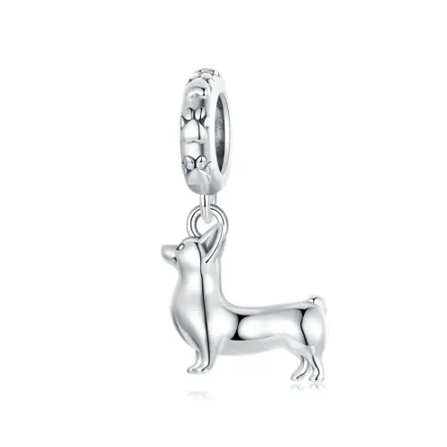 Image de Pendentif Chien en Argent Sterling 925 avec Zircons