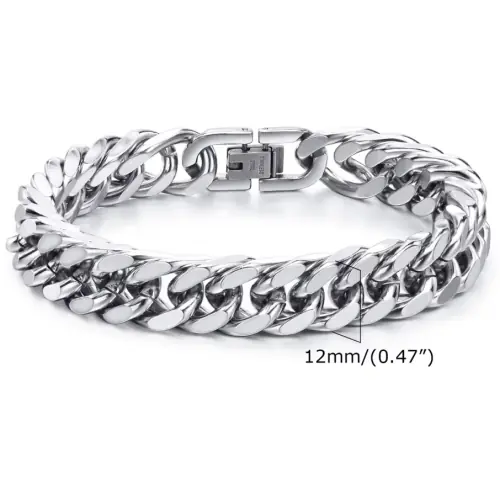 Image de Bracelet Cubain Homme - Acier Inoxydable Punk Rock