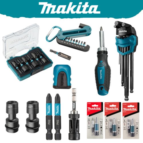 Afbeelding van Makita Boren Mouw Verlengstuk Serie voor Elektricien en Timmerwerk – Compleet Gereedschap Accessoire Set E08763, B65894, E03442, D58833