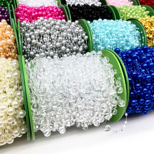 Zdjęcie Świąteczna Girlanda z Sztucznymi Perłami 3mm – Elegancka Dekoracja na Wesele i Święta