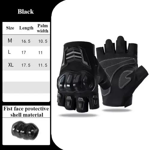 Image de Gants Moto Respirants Demi-Doigt Anti-Dérapants