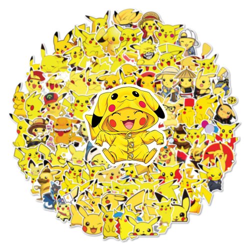 Afbeelding van Leuke Pikachu Pokémon Anime Stickers - 10, 30, 50 of 100 stuks voor Auto, Motor, Reistas, Gitaar, Koelkast, Laptop en DIY Decoratie