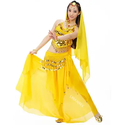 Image de Costume de Danse du Ventre 4 Pièces - Élégance Indienne