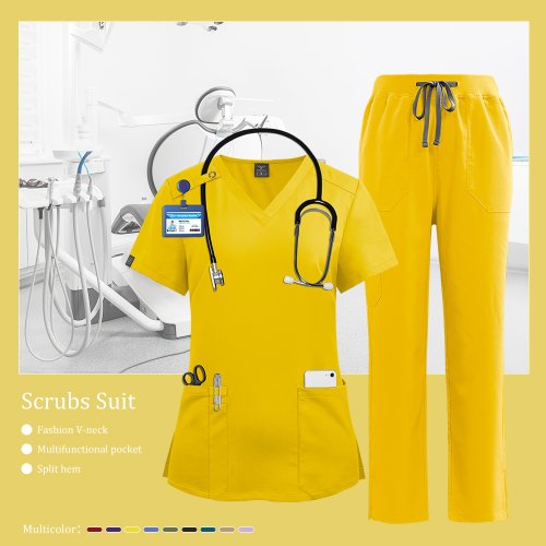 Afbeelding van Pet Grooming Instelling Kamer Scrubs Uniform Vrouwen Chirurgie Werkkleding Schoonheidssalon Werkkleding Verpleging Scrub Medische Pakken Unisex