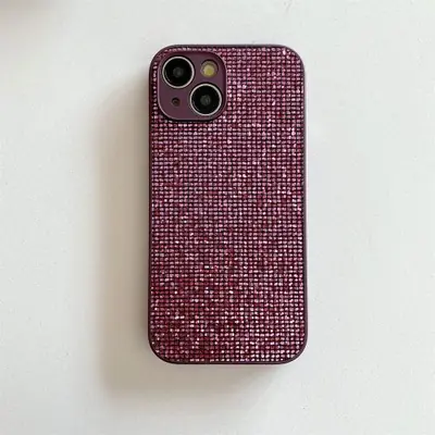 Image de Coque pour iPhone strass brillante anti-choc couleur unie