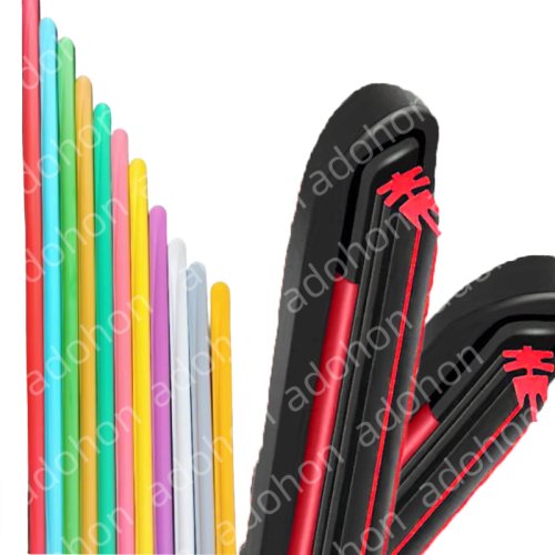 Immagine di Spazzole Tergicristallo Universali Colorato U-J Hook in Gomma Morbida a Doppio Strato Senza Cornice e Staffa - Dimensioni 16, 19, 20, 22, 24, 26 Pollici
