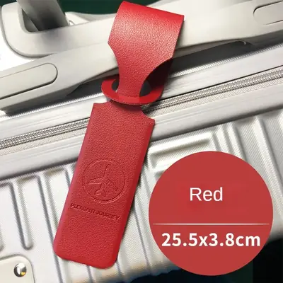 Image de Étiquette de Bagage en Cuir PU Jaune - Style Élégant & Pratique