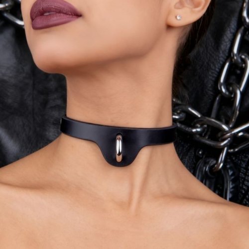 Imagen de Collar de Cuero PU Harajuku con Diseño de Cinturón Colgante, Estilo Punk Gótico para Mujeres y Hombres - Negro