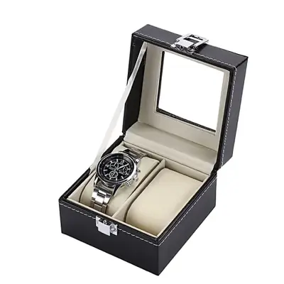 Image de Boîte de Rangement Montres - Étui Cuir PU 2 à 12 Compartiments