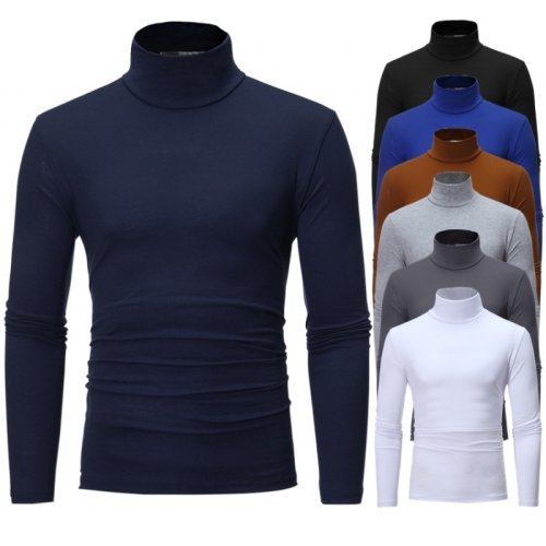 Maglia Termica Uomo Collo Alto Slim Fit - Abbigliamento Invernale in Cotone Tecnico per Autunno e Inverno