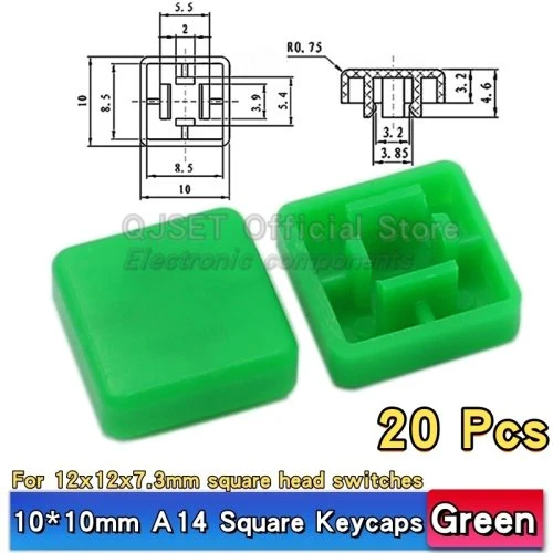 A14 10x10mm groen