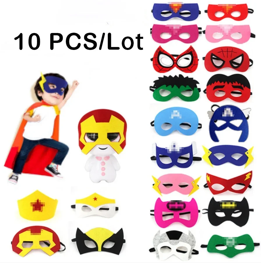 Image of 10-Pack Halloween Superhero Masks for Kids – Fun Cosplay Costumes for Birthday Parties, Christmas, and Dress-Up Play