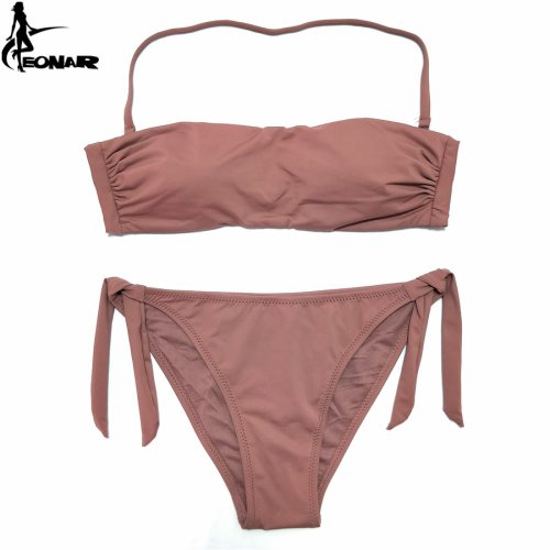 Image of Elegant Push-Up Bandeau Bikini Set for Women – Brazilian Cut Swimwear with Lift and Support