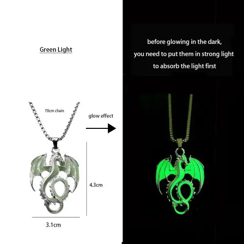 Image de Collier Dragon Lumineux - Style Hip Hop & Rock