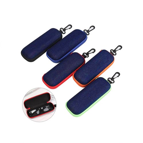 Imagen de Estuche para Gafas de Tela Vaquera con Cremallera, Protector para Gafas de Sol, Estuche Multifunción para Lápices y Organizador de Gafas de Lectura con Bolsa de Transporte