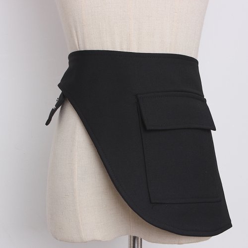 Zdjęcie Elegancki Czarny Pas Cummerbund – Moda Runway