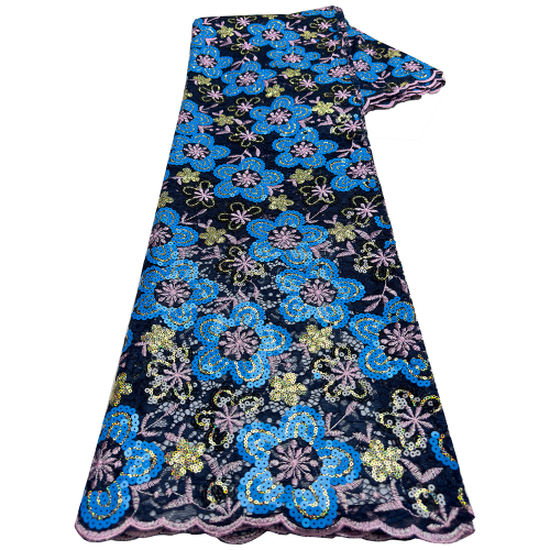 Imagen de Tela de Encaje de Guipur Africano de Lujo con Lentejuelas Doble Tono, Soluble en Agua, Estilo Francés y Nigeriano para Vestidos de Boda y Fiesta 2025