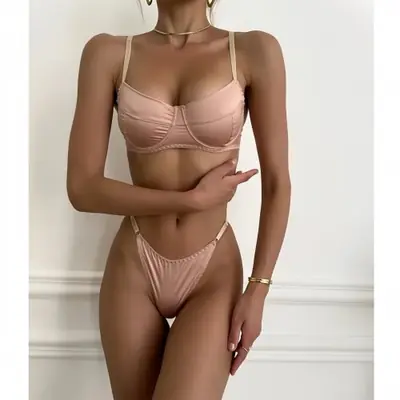 Image de Ensemble Lingerie Romantique en Satin 2 Pièces