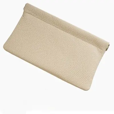 Image de Portefeuille Long Cuir Véritable avec Fermeture Automatique