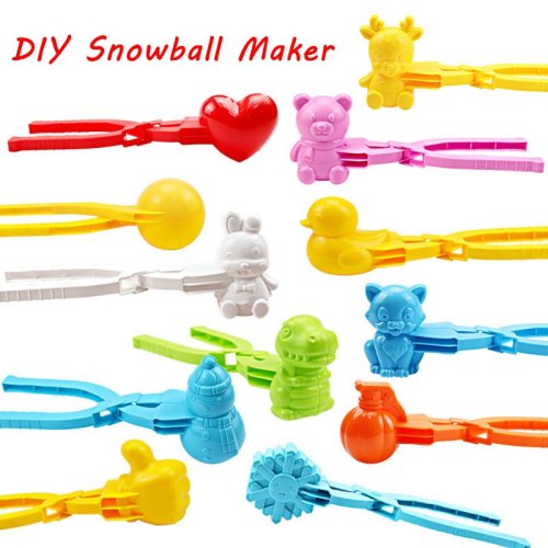 Image of 4-1pc Duck Rice Mold DIY Snowball Maker Rice Ball Mold with Handle Winter Snow Toys Cute Animal Rice Shaper for Kids and Adults