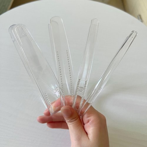 Bild von 3er Set Transparente Kunststoff-Haarreifen in 8 mm, 12 mm und 20 mm – Zahnrand-Design für DIY Haaraccessoires, Einfache Haarbande für Frauen