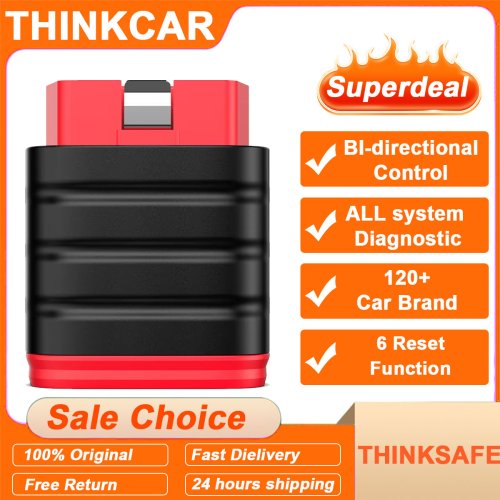 Imagen de Escáner OBD2 Bluetooth ThinkCar ThinkSafe 2026 - Lector de Códigos Automotrices Bidireccional con 6 Funciones de Reinicio y Diagnóstico Completo para Todos los Sistemas del Vehículo