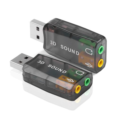 Bild von Mini USB Soundkarte – Stereo Audio Adapter mit 3,5 mm Klinkenbuchse
