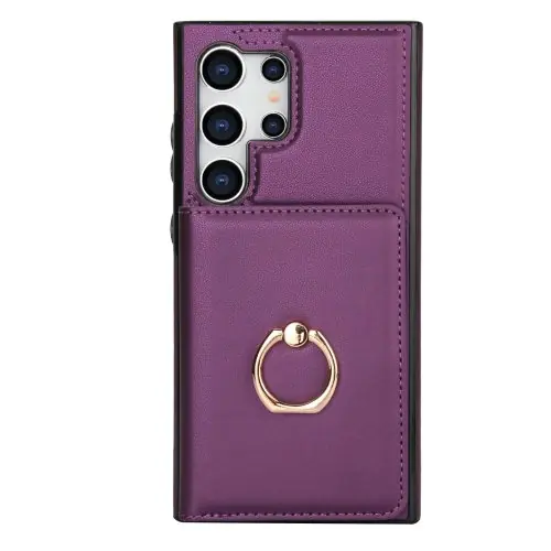 Image de étui portefeuille avec porte carte 360 fermoir magnétique de béquille à anneau rotatif pour samsung galaxy s25 s24 s23 s22 s21 ultra note 20