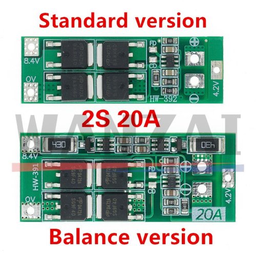 Image de BMS 2S 20A pour Batterie Li-ion 18650 - Protection & Équilibrage